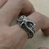 Adjustable Lizard 925 Sterling Silver Ring for Men
