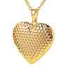 Gold Brass Photo Frame Heart Locket Pendant Necklace