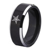 8mm Tungsten Carbide Black Toned Eastern Star Masonic Unisex Engagement and Wedding Ring - Innovato Store