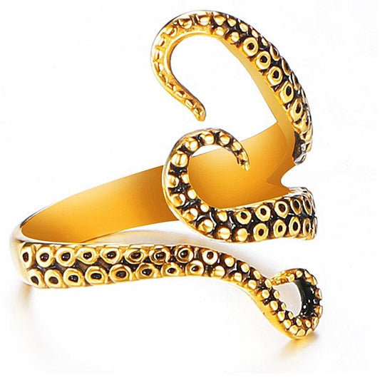 Hip Hop Octopus Silver & Gold Plated Punk Ring for Men and Women - Innovato Store