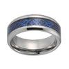 Blue Dragon Celtic over Carbon Fiber Silver-Tungsten Carbide Wedding Band - Innovato Store