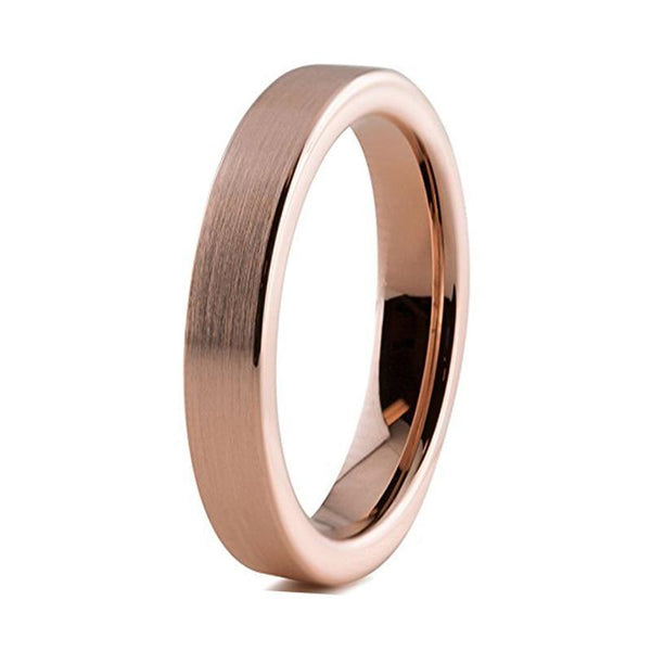 4mm Tungsten Carbide Rose Color Pipe Cut Fashion Ring