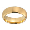 Gold Coated Tungsten Carbide Brushed Matte Finish Beveled Dome Shape Wedding Band - Innovato Store