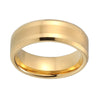 8mm Unisex Matte Polished Tungsten Carbide Yellow Gold-plated Wedding / Engagement Ring