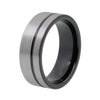 Black Plated Tungsten Ring with Flat Grooved Finish - Innovato Store