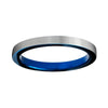 4mm Thin Silver Brushed Matte and Blue Coated Tungsten Ring - Innovato Store