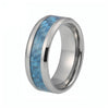 8mm Blue Water Color Carbon Fiber Inlay with Silver Polished Tungsten Carbide Metal - Innovato Store