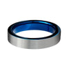 Two-Tone Black and Blue Tungsten Carbide Ring for Ladies