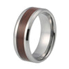 8mm Him and Her Beveled Edges Wood Inlay Tungsten Wedding Rings - Innovato Store