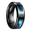 Natural Abalone Shell Tungsten Steel with Electroplated Black Cubic Zirconia Ring - Innovato Store