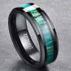 Classic Pure Tungsten Steel Ring with Turquoise Inlay Wedding Ring - Innovato Store