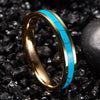 4mm Turquoise Inlay with Gold Coated Tungsten Carbide Edge Bands - Innovato Store
