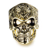 Yellow Gold Plated Stainless Steel Skull Ring