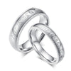 His Queen & Her King Matching Rings with Impressed Edges, inscriptions, and Cubic Zirconia Stones - Innovato Store