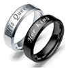 Black and Silver Stainless Steel Couple Ring with His Queen & King Engraved - Innovato Store