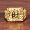 Gold Plated 14mm Ring for Men with Chinese Letter Design on Dome and Sides of the Ring - Innovato Store