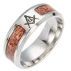 3 Styles Stainless Steel Silver Plated Wedding Ring with Koa Wood Inlay for Men - Innovato Store