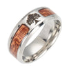 3 Styles Stainless Steel Silver Plated Wedding Ring with Koa Wood Inlay for Men - Innovato Store