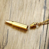 Stainless Steel Gold Bullet Pendant Memorial Necklace
