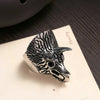 Gothic Titanium Steel Middle Finger Ring for Men with an Triceratops Biker Ring - Innovato Store