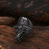 Gothic Titanium Steel Middle Finger Ring for Men with an Triceratops Biker Ring - Innovato Store