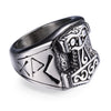 20mm Silver and Black Toned Hammer of Thor Men’s Ring - Innovato Store