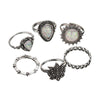 Bohemian Style Silver and Antique Toned Knuckle Finger Rings Set - Innovato Store