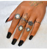 Bohemian Style Silver and Antique Toned Knuckle Finger Rings Set - Innovato Store