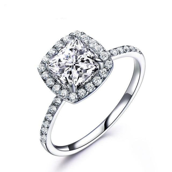 Solitaire 925 Sterling Silver Engagement Ring