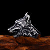 Viking Wolf Head Amulet Ring For Men