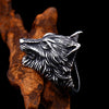 Viking Wolf Head Amulet Ring For Men