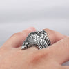 Eagle Hawk Titanium and Stainless Ring for Men