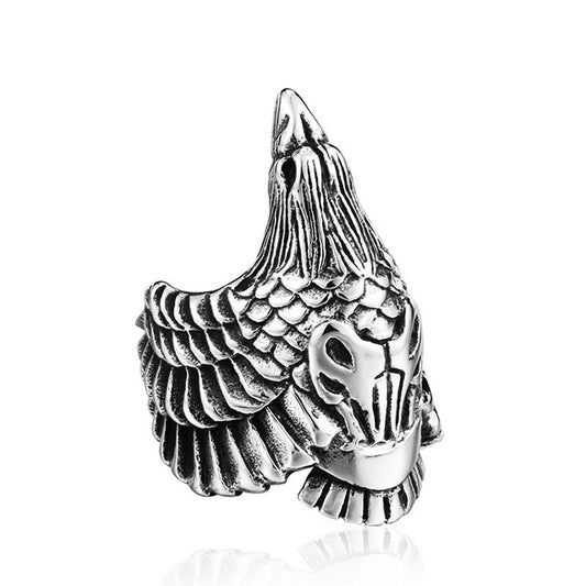 Eagle Hawk Titanium and Stainless Ring for Men