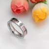 Pink Tree Camo Inlay & Cubic Zirconia Titanium Wedding Rings Set