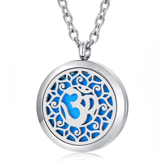 Aum Om Symbol Essential Oil Diffuser Perfumed Locket Necklace