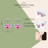 925 Sterling Silver Pink Cubic Zirconia Heart with Wings Stud Earrings