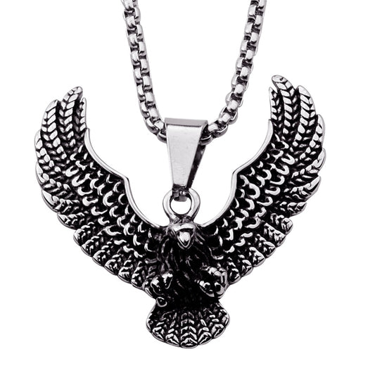Stainless Steel Eagle Wing Pendant Necklace