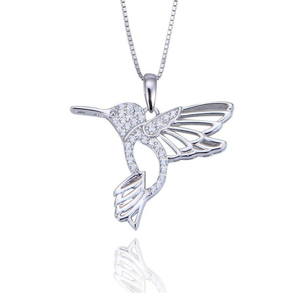 925 Sterling Silver Hummingbird Necklace Fine Jewelry