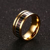 Gold Plated Stainless Steel with Black Carbon Fiber Brick Pattern and Black Beads Ring for Men - Innovato Store