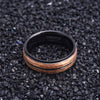 8mm Hammered Rose Gold & Black Tungsten Carbide Wedding Ring