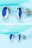 Cute Penguin 925 Sterling Silver Blue Enamel Earrings for Girls - Innovato Store