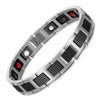 Silver & Black Carbon Fiber Magnetic Bracelet Jewelry