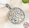925 Sterling Silver Tree of Life Round Pendant Necklace