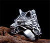 Wolf Head Biker Ring for Men