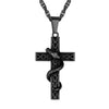Cross with Snake Punk Rock Pendant Chain Necklace