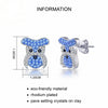 Blue Schnauzer Dog Pave Crystal Stud Earrings Women’s Jewelry