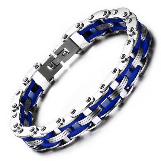 Silver Plated Stainless Steel Men's Bracelet