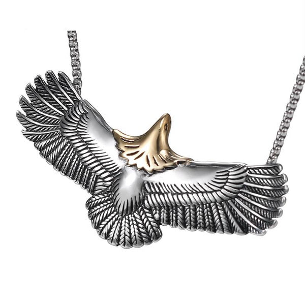 Handmade Titanium Steel Eagle Chain Necklace for Men