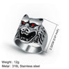 Red Crystal Eyes Wolf Head Rings