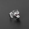 Red Crystal Eyes Wolf Head Rings